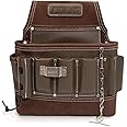 Estwing 8-Pocket Leather Electrician's Tool Pouch for Work and Tool Belts, Flashlight Loop, Tape Chain, Pliers Pockets, 3-inch Tunnel Loop