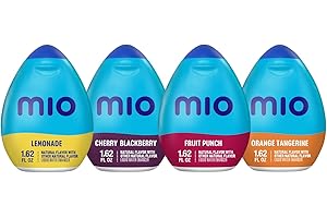 MiO Liquid Water Enhancer (Variety Pack) Orange Tangerine, Fruit Punch, Lemonade & Cherry Blackberry (Pack of 4)