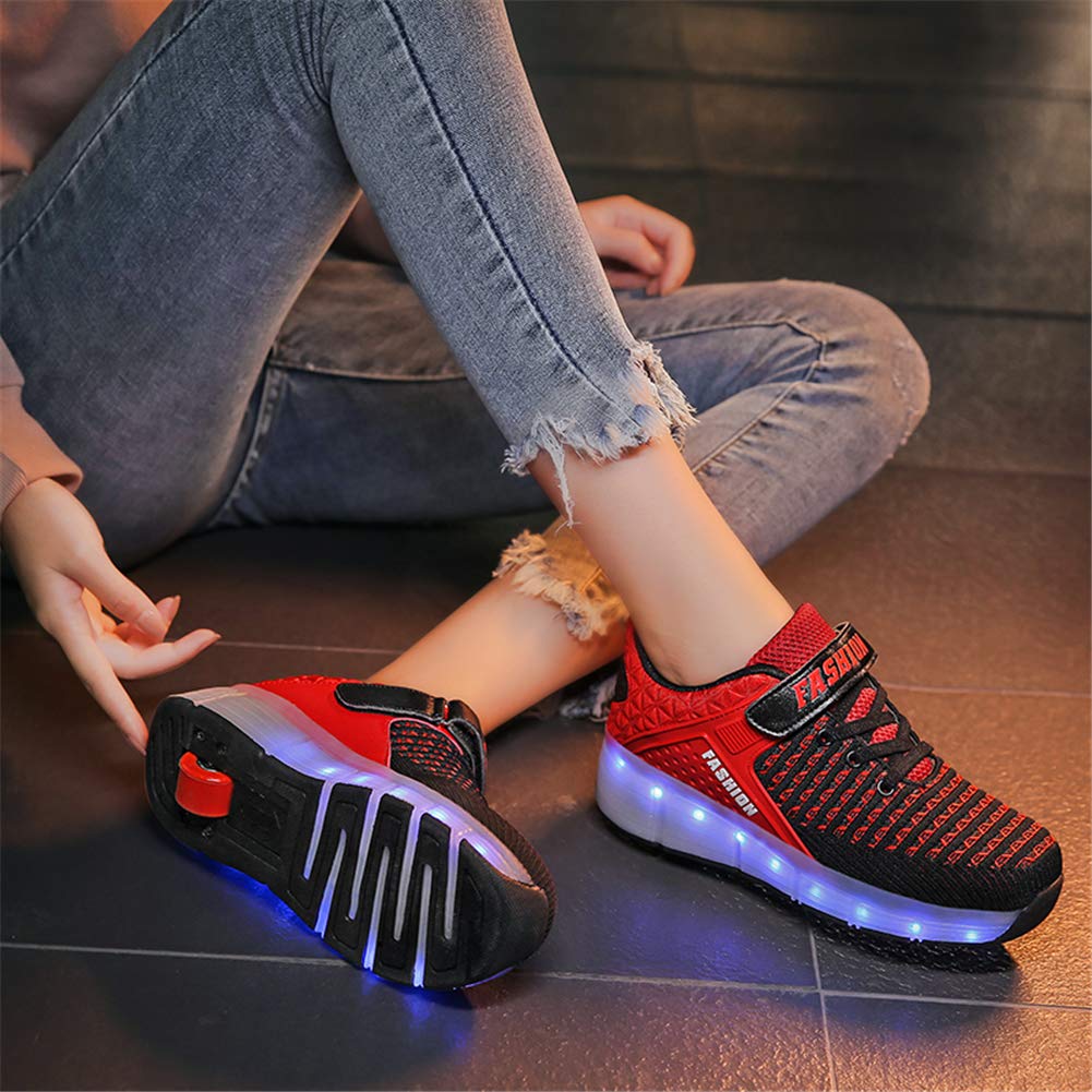 LED Chaussures à roulettes de Skateboard USB Rechargeable 7 Couleurs