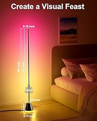 Keepsmile Smart RGB LED Corner Floor Lamp,172 LEDs