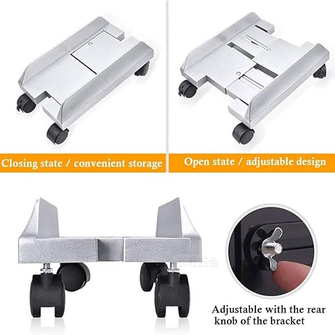 WRJ Soporte De Suelo Desmontable del Ordenador Caso del Soporte del Sostenedor del Soporte De Ordenador Rack De Almacenamiento De Mainframe Monte Torre De Escritorio Carro con Frenos,1