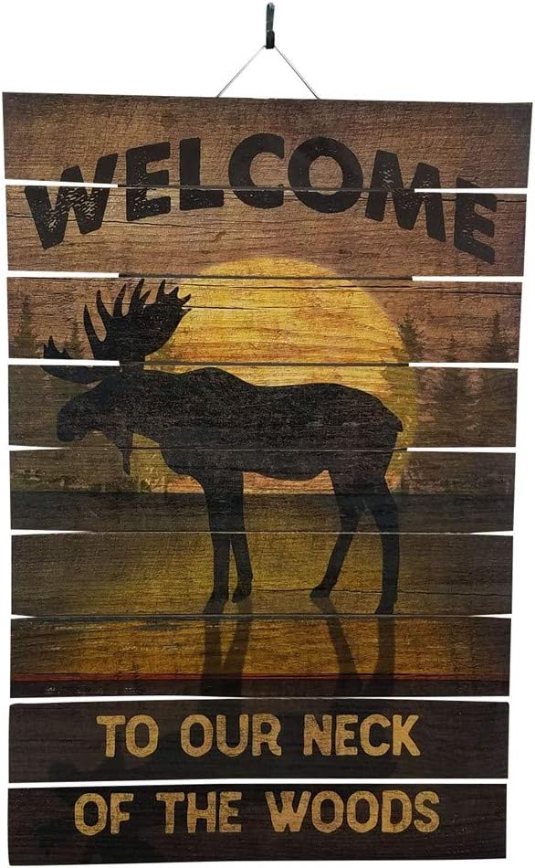 Imprints Plus Our Neck of the Woods Inspirational Distressed Wood Sign by, 12" x 18" Rustic Home Decor Plaque with Hanger 45-01628