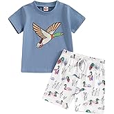 Kids Baby Boys Duck Hunter Clothes Mallard Duck Short Sleeve T-shirt Casual Shorts 2Pcs Toddler Hunting Baby Outfit