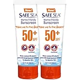 SAFE SEA Anti-Jellyfish Sting Protective Lotion - Sunscreen - Sunblock - Sea Lice - Jelly Fish - 50SPF Adults (Tube 3.4 oz 2 pack)