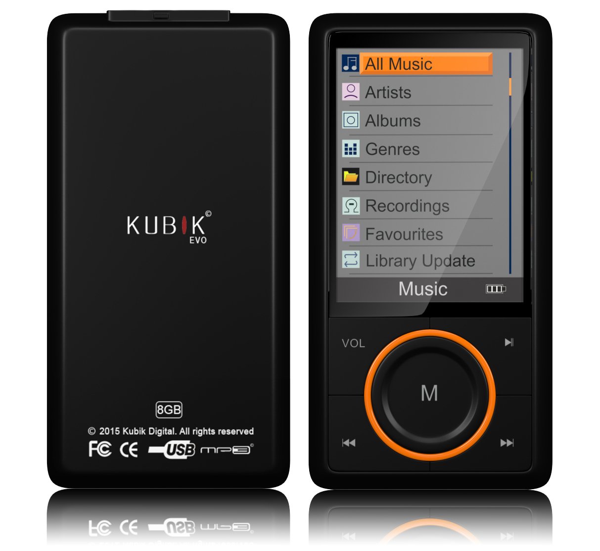 Amazon.com: Kubik Evo 8GB MP3 Player with Radio and Expandable MicroSD/SDHC  Slot - Black: Home Audio & Theater