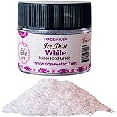 Oh Sweet Art - Ice Dust - Edible Glitter For Decorating Cakes, Cupcakes, Cake Pops, & More - Sprinkle on Sparkle and Luster to Sweets - Kosher, Food-Grade Coloring - White - 3 grams