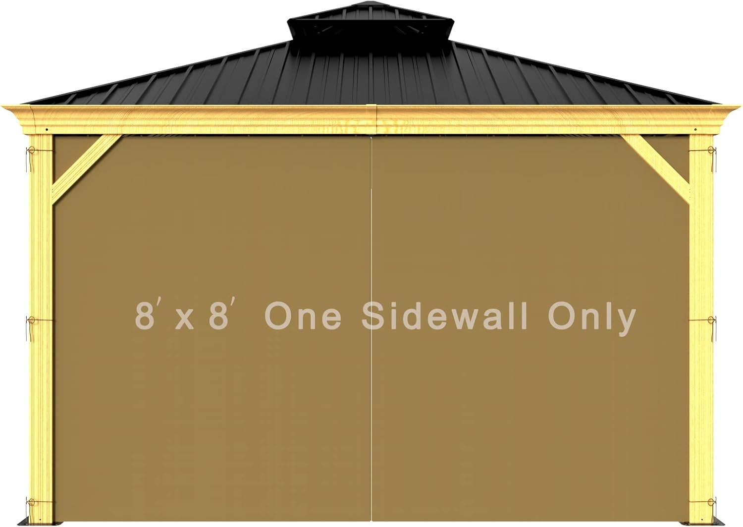 Outdoor Curtains - Gazebo Curtain for 8x8 or 10x10 or 10x12,Privacy Sidewall 1-Panel Universal Replacement Shade Curtains Set,Protecting Side Walls (Only Curtain)-Khaki