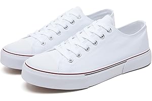 yageyan Men Canvas Low top Shoes Classic Casual Sneakers Black and White Fashion Shoes