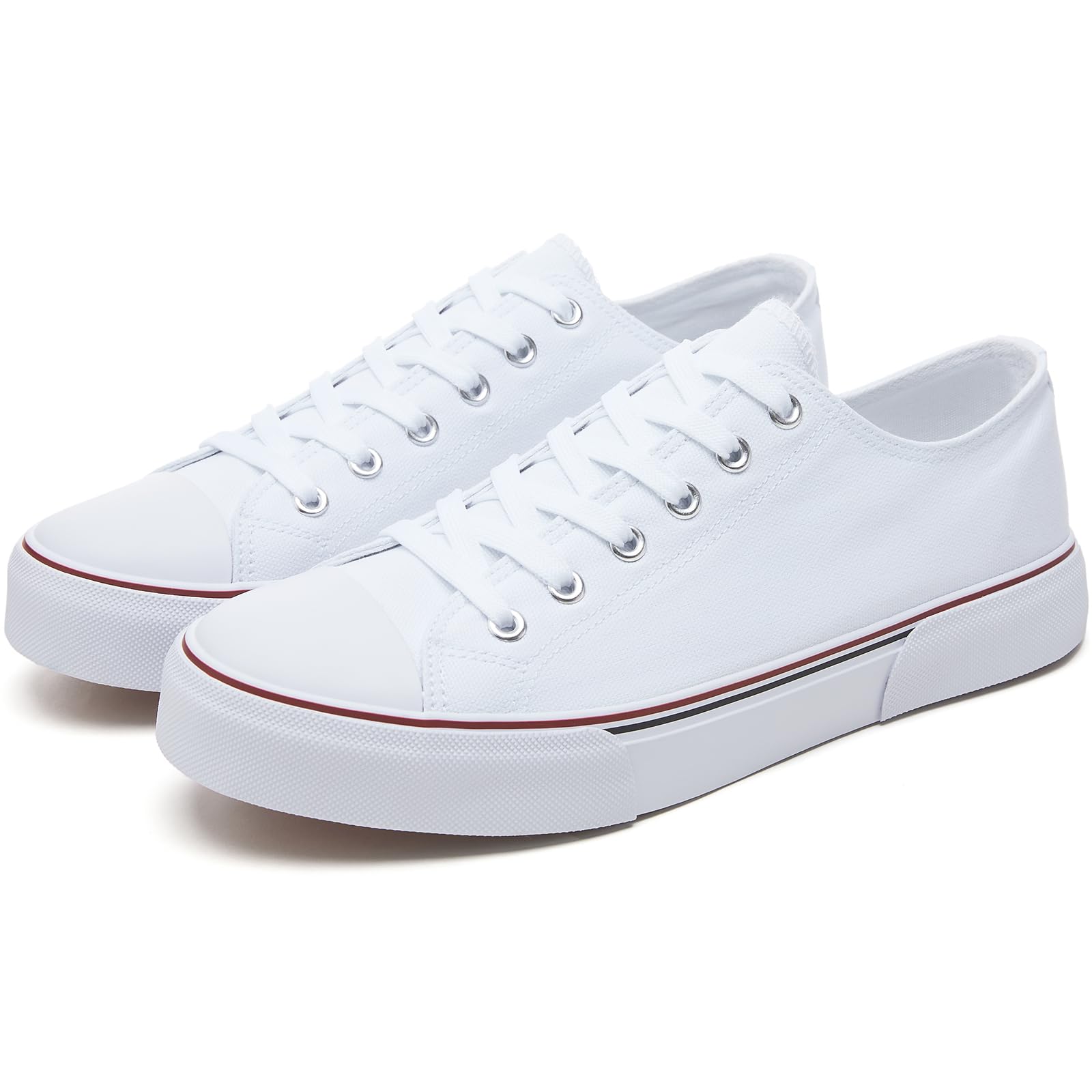 Yageyan Men Canvas Low Top Shoes Classic Casual Sneakers Black And