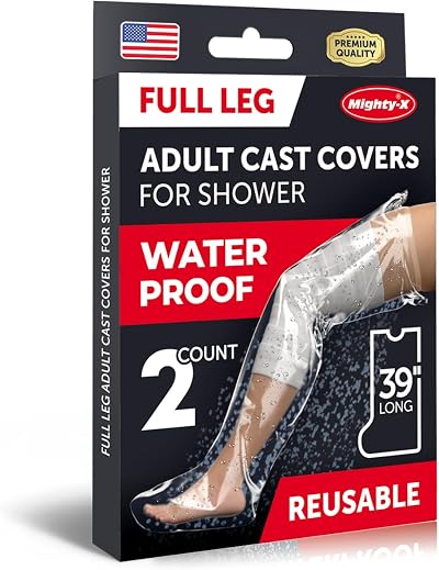 Mighty-X 2 Pack Waterproof Leg Covers Full Shower Shield 28x12 in