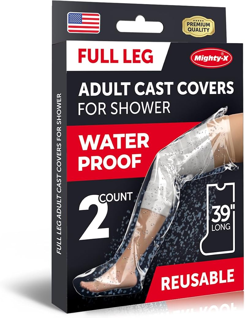 Mighty-X 2 Pack Waterproof Leg Covers Full Shower Shield 28x12 in