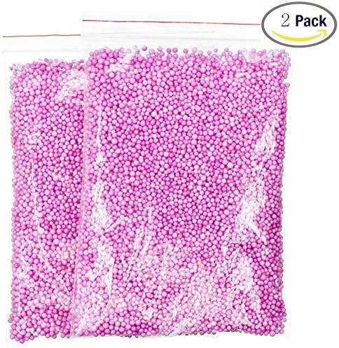 Floam Beads for Slime DIY and Art Craft Supplies(20000pcs)– Small Colorful Styrofoam Beads 0.1-0.18 Inch for Kids Homemade Slime, Home Decorative, Wedding and Party Decorations ( 2 Pack,Pink)