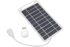 CashMuch 5W 5V Solar Panel Charger with USB Output, Waterproof and Portable for Outdoor Use, for Mobile Phs and Digital Devic