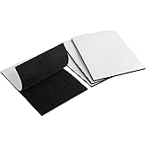 Melsan 4x6 Inch Hook and Loop Tape Heavy Duty - 4 Sets - Strong Back Adhesive Fastener for Home Office Indoor Outdoor Use - Instead of Holes and Screws, Black
