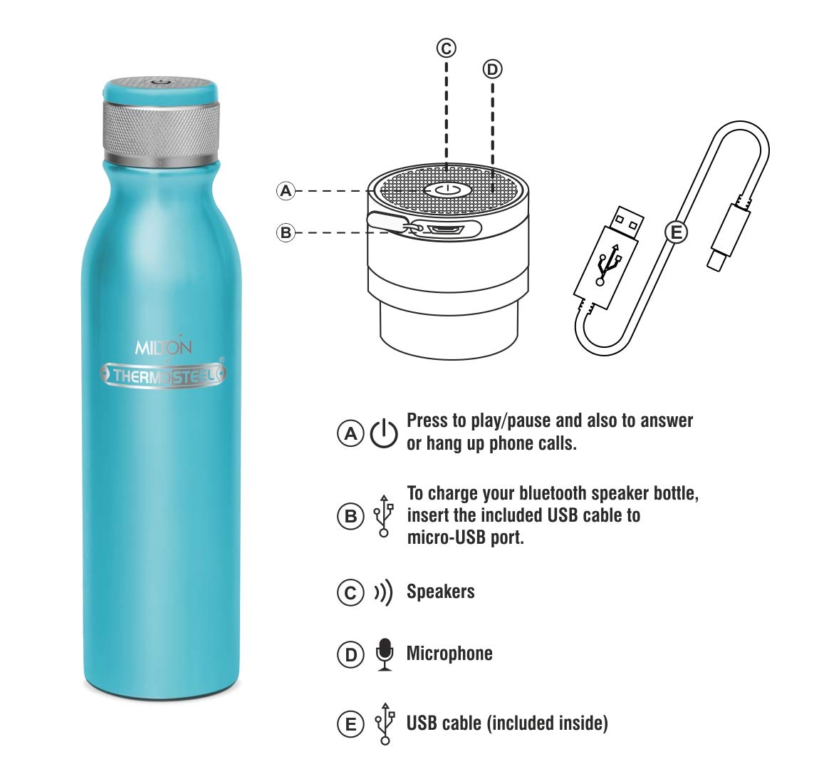 milton bluetooth bottle