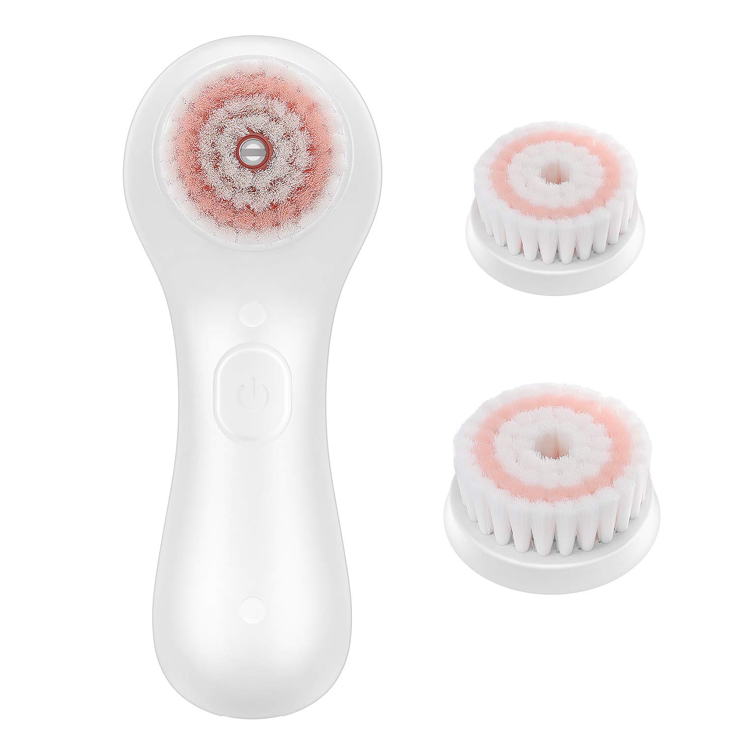 Liberex RF100 Facial Cleansing Brush - IPX7 Waterproof with 2 Brush Heads, USB Charging, Spin Face Brush for Deep Cleansing, Gentle Exfoliating and Massaging, White: Beauty