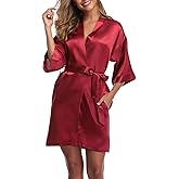 ABC-STAR Women's Short Satin Kimono Robe for Wedding Bridal Party Bridesmaid Robe Sleepwear