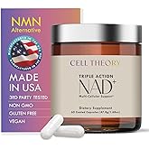 Cell Theory NAD+ Supplement – Triple Action Liposomal NAD+ & NADH Formula for Cellular Energy, Mitochondrial Support, and Longevity, Developed by Dr. Halland, 60 Capsules (30-Day Supply)