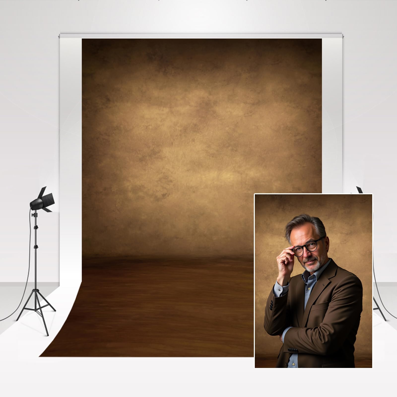Kate Background Smoky Brown Photo Studio Background 1.5 x 2.2 m / 5 x 7 ft Textured Microfibre Portrait Photography Background Watery Brown Floor Photo Backdrop for Family Reunion Newborns