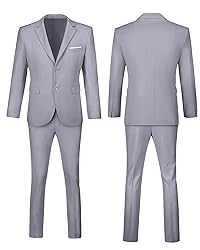 Men's Suit Slim Fit 2 Piece Grey Suits for Men Two
