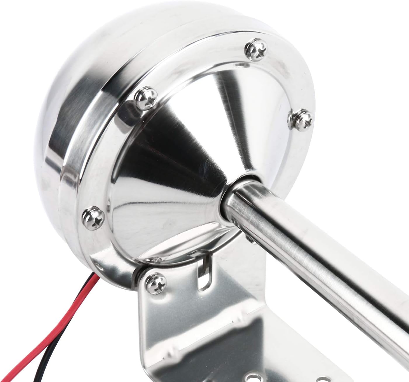 Amarine Made 12v Marine Boat Stainless Steel Single Trumpet Horn, Low Tone, 16-1/8" : Sports & Outdoors