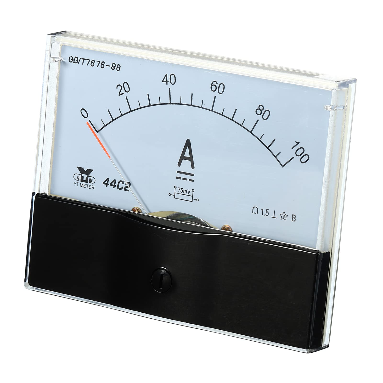 YOKIVE Analog Panel Ammeter, 44C2/100A Ampere Meter Current Tester, Great for Office, Art, Home, Daily Use (DC 0-100A)