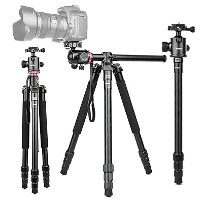 360&deg;Horizontal Rotation Professional Travel Camera Tripod, Portable Projector Stand with 360&deg;Panorama Ball Head,1/4" Quick Release Plate and Bubble Level for Canon Nikon Sony Olympus Fuji Projector D