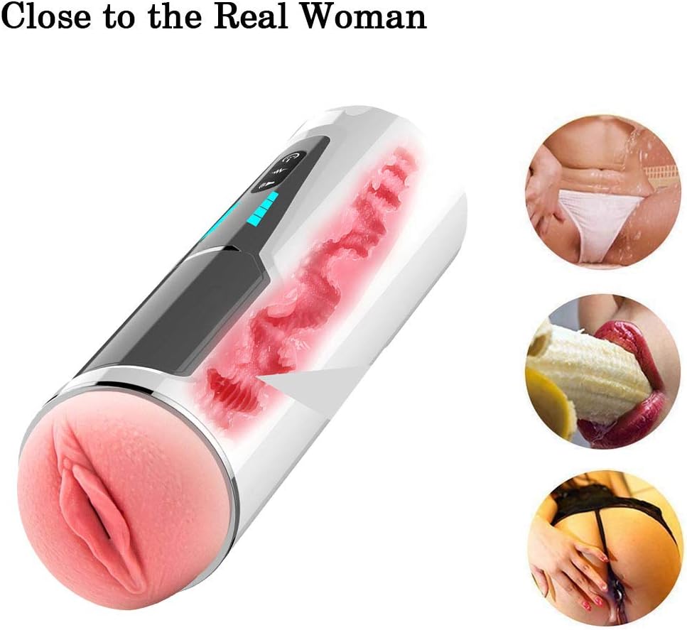 Vǐbratǐon Artǐficial Intǐmate Toys for Man Hands-Free Men's Personal 3D Homework Toys-7 Frequency Vibration - USB Charging Handheld Waterproof Piston White by Larben