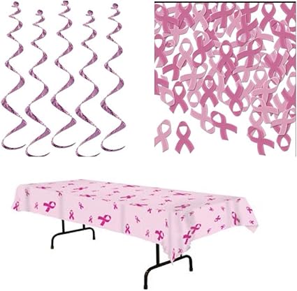 Amazon Com Just4fun Pink Ribbon Event Decorations 5 Dangling