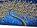 OKBONN Large Gold and Blue Oil Paintings Modern Framed Tree Art 3D Hand Painted Artwork Abstract Flowers Pictures on Canvas Wall Art Ready to Hang for Living Room Bedroom Home Decor(24X48 inch)