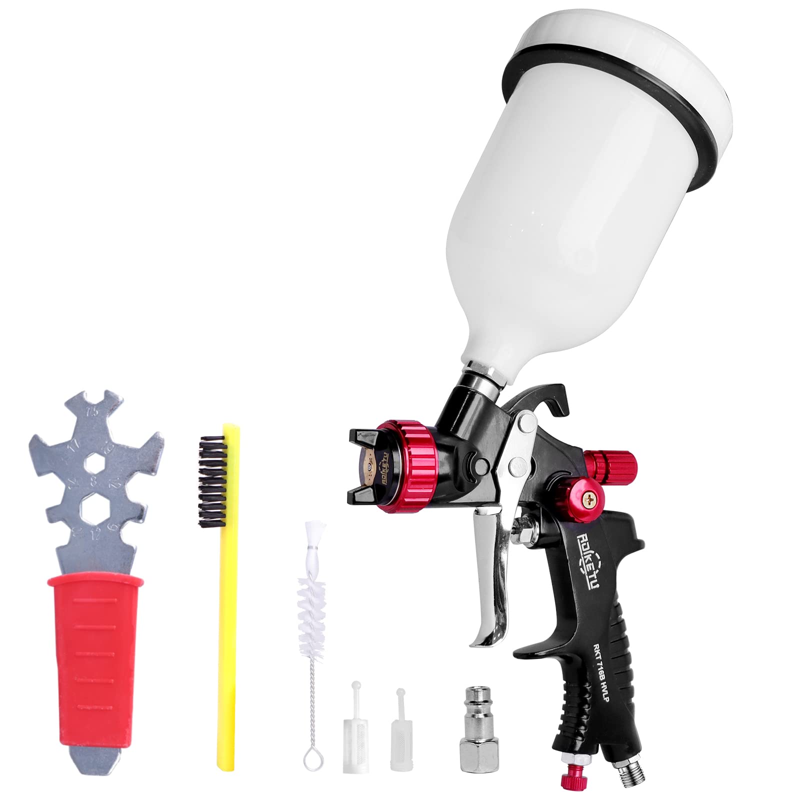 Paint Sprayer - HVLP Spray Paint Gun - Professional Automotive Spray Gun Kit 600CC Plastic Cup Paint Sprayer Airbrush Painting Tool Kit with 1.3 mm Nozzle for Cars, Home & Shop