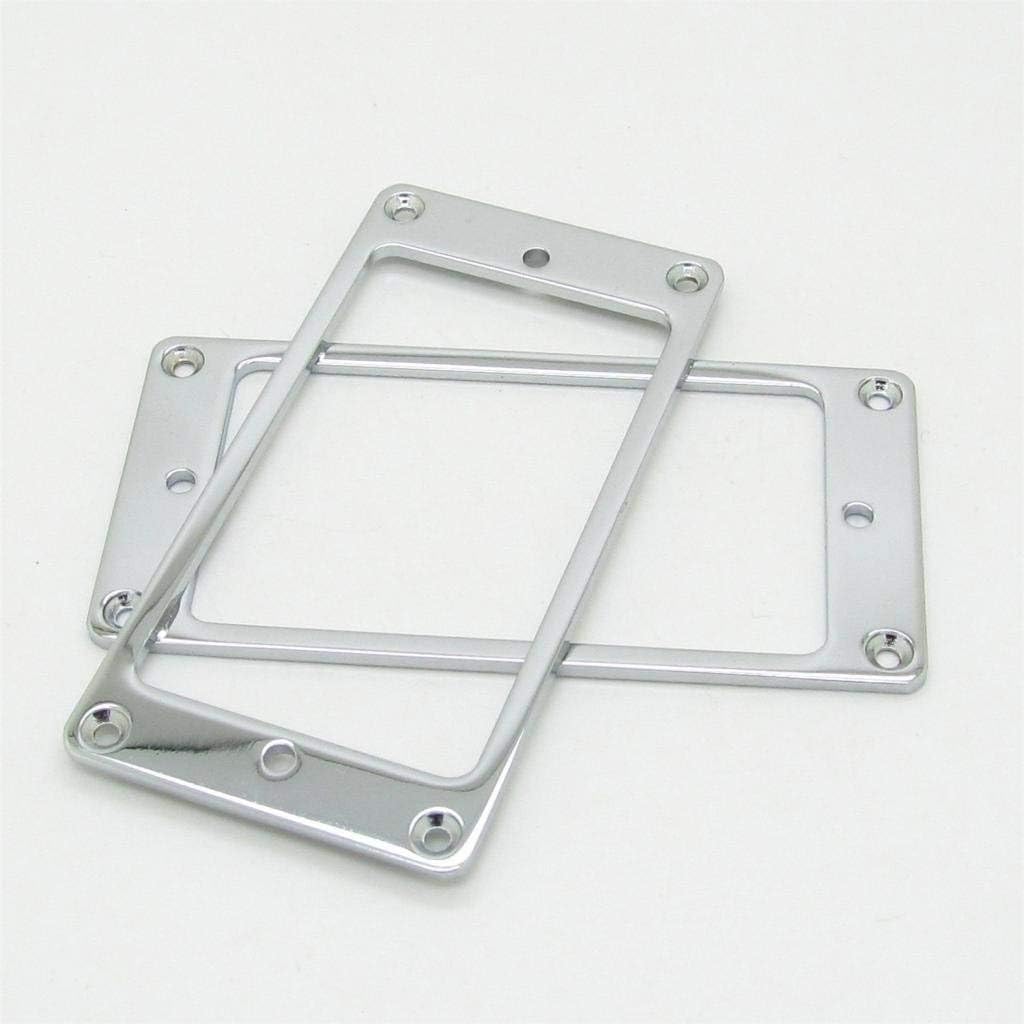 Pxyelec Chrome Metal Flat Electric Guitar Humbucker Pickup Ring, Thicknes 2mm Frame Mounting Ring Pack of 2 - Image 5