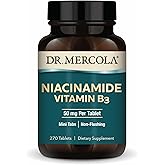 Dr. Mercola Niacinamide Vitamin B3-50 mg per Tablet - Supports Metabolic Health - Non-Flushing - Mini Tabs - Non-GMO, Gluten-Free & Soy-Free - 270 Servings (270 Tablets)