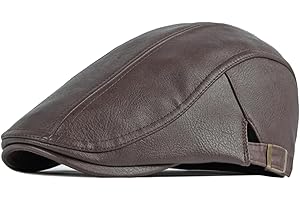 meioro Leather Newsboy Cap for Men Women Adjustable Classic Flat Hat Ivy Gatsby Irish Beret Golf Driving Fishing Newsboy Hats