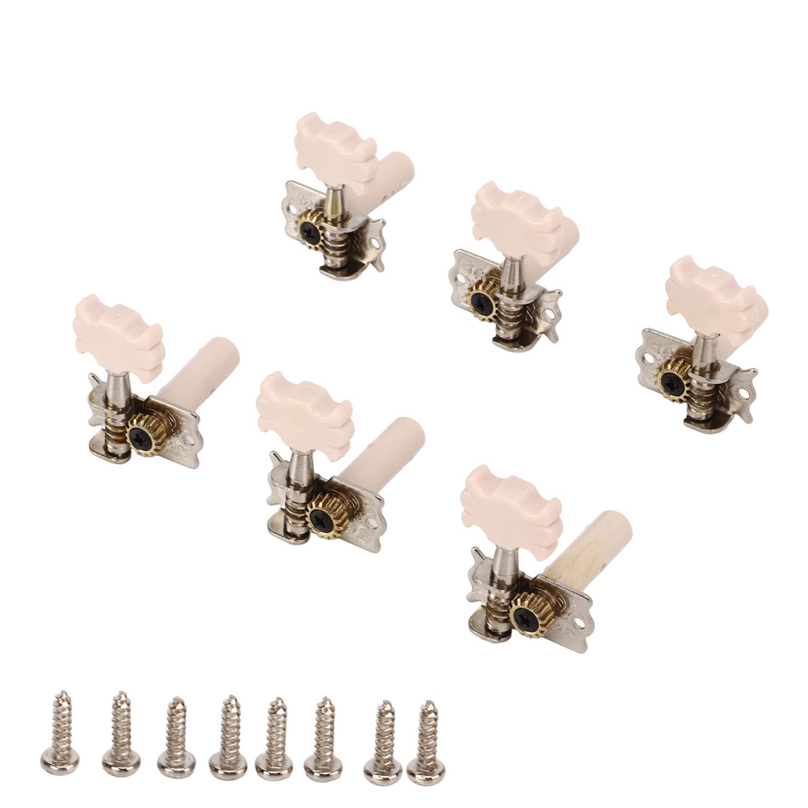 Classical Guitar Tuning Pegs, 3L3R Machine Head Tuning Pegs with Plastic Buttons for Classical Acoustic Guitar