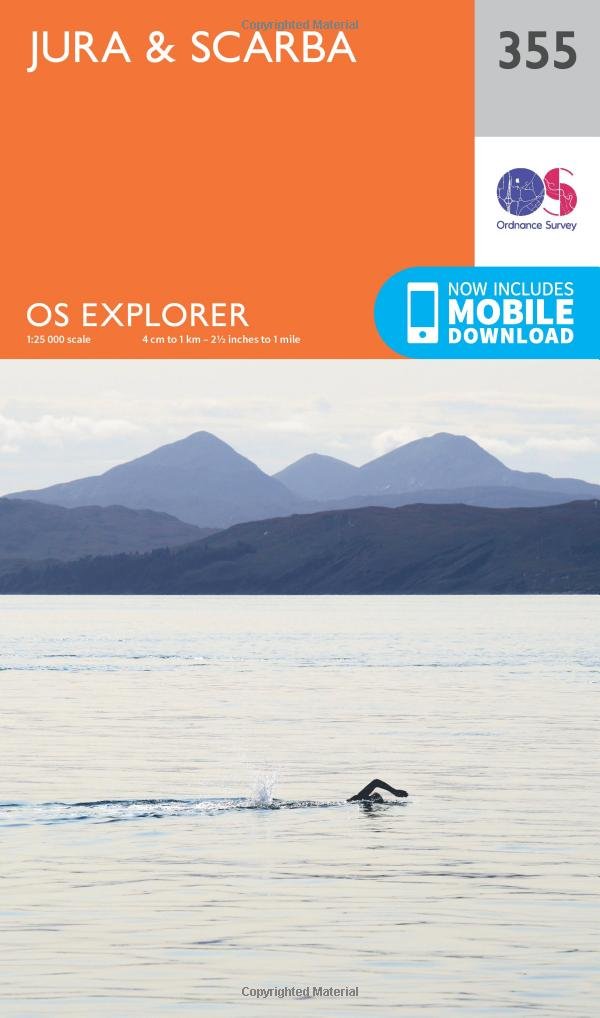 Jura & Scarba Map | Paps of Jura | Ordnance Survey | OS Explorer Map 355 | Scotland | Walks | Hiking | Maps | Adventure