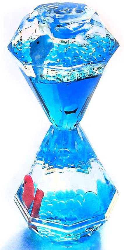 Amazon Com Yue Action Liquid Motion Bubbler Floating Sea Creatures Diamond Shaped Liquid Timer For Fidget Toy Autism Toys Children Activity Calm Relaxing And Home Ornament Toys Games