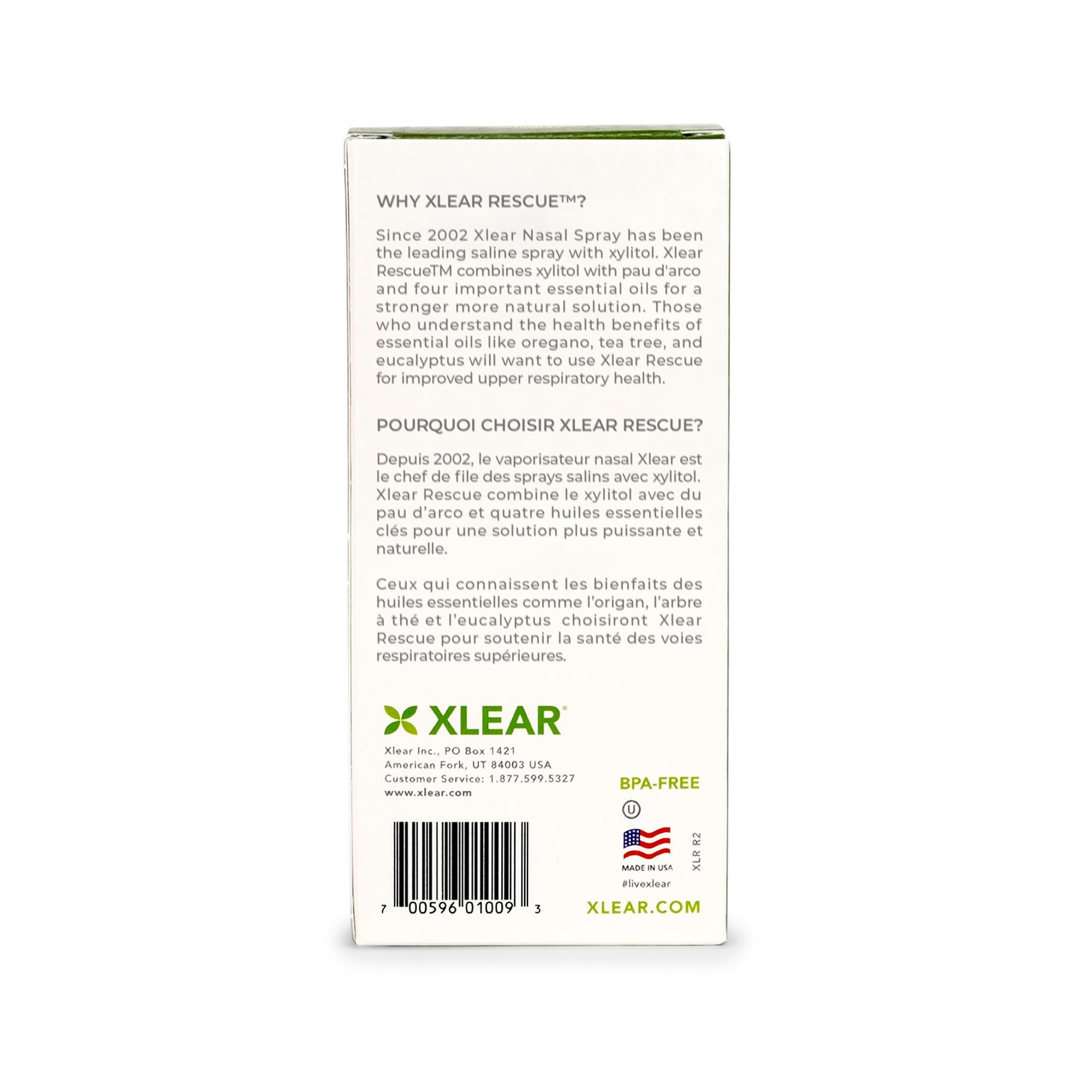 Xlear Rescue Natural Nasal Spray with Xylitol, Oregano and Tea Tree, 1.5 fl oz (Pack of 1)