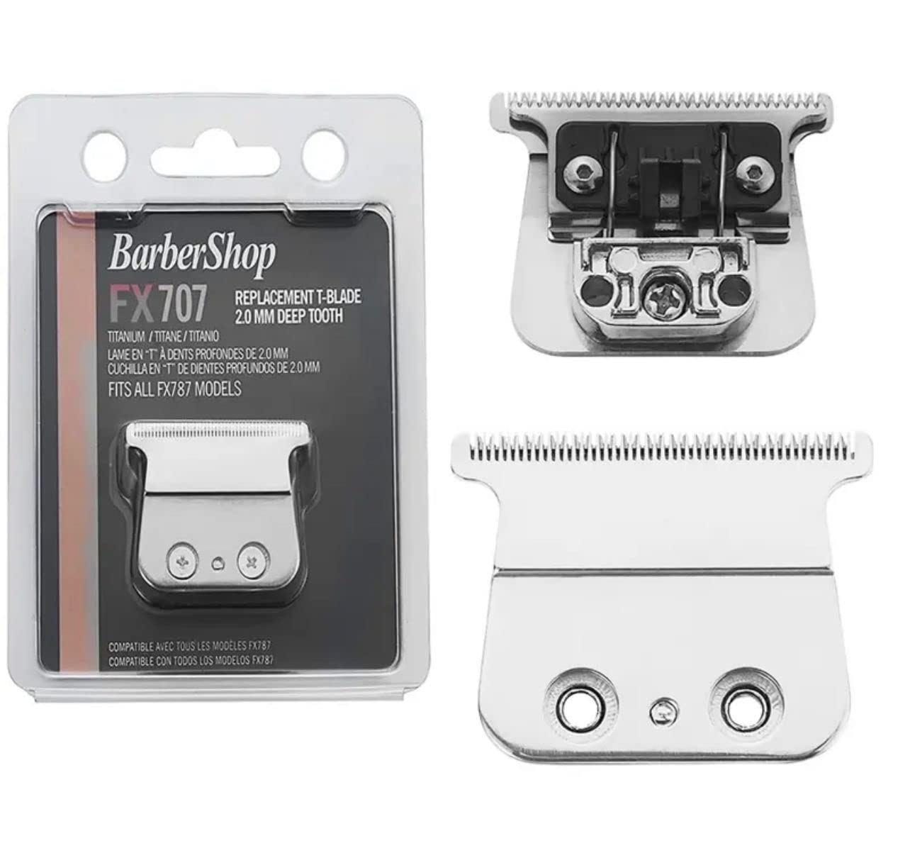 TB-PRO FX Skeleton Replacement Trimmer Blade | Competible FX787 FX726 | Titanium Gold Black Silver Blades | Outliner Hair Trimmer (Silver)