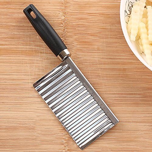 New Stainless Steel Wave Crinkle Cutter,French Fry Cutting Chopper Potato Carrot Fruit Knife Fries Carrot Slicer