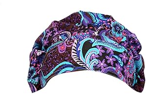 BESTOYARD Women Floral Printed Scrub Caps Adjustable Doctor Bouffant Cap for Hostipal Medical Surgery Hat
