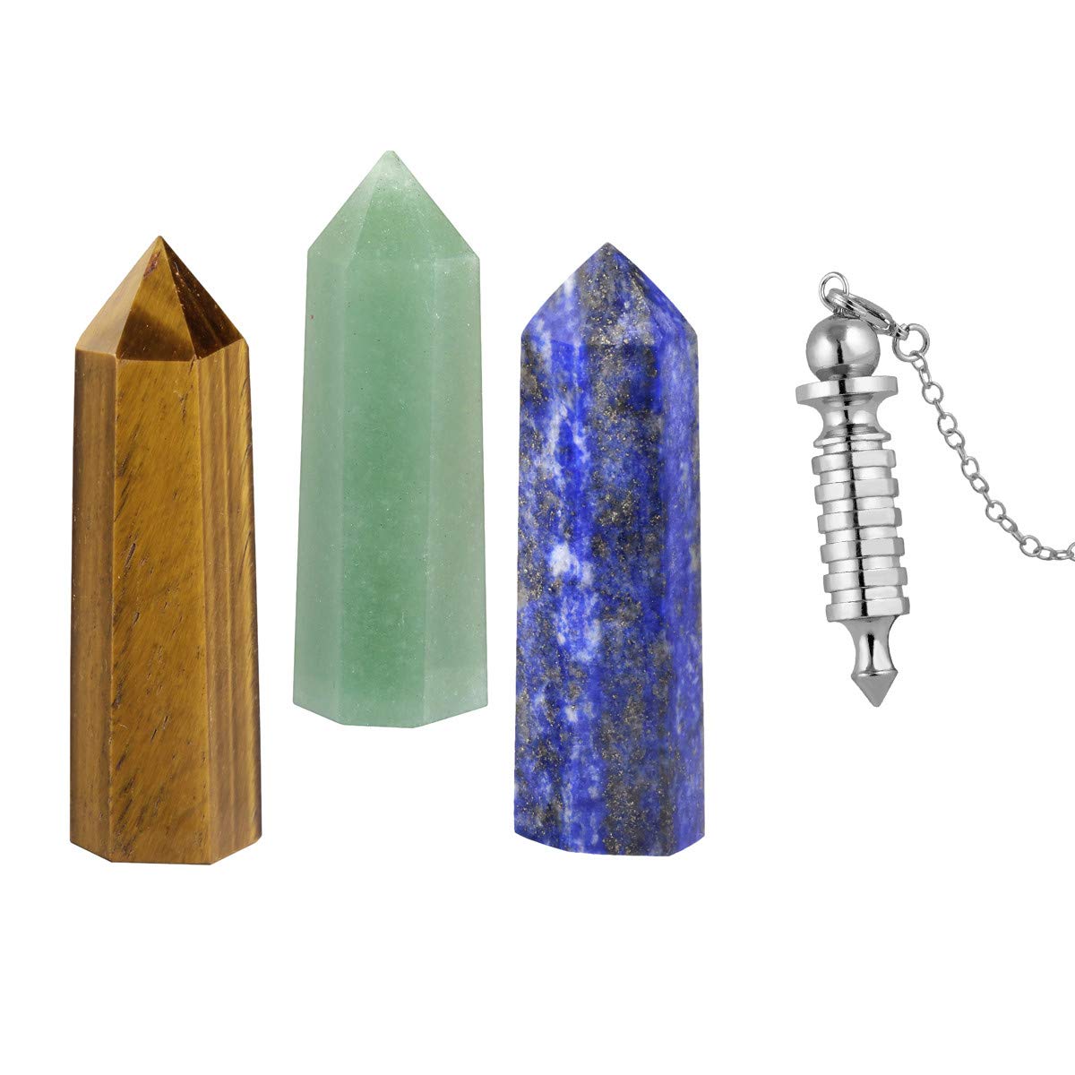 KYEYGWO Crystal Quartz Wand and Dowsing Pendulum for Divination Meditation, Reiki Healing Chakra Crystal Spiritual Gifts