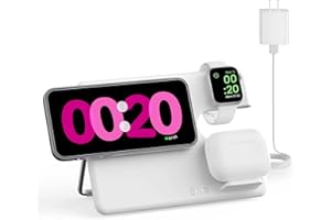 Wireless Charger Station for Apple: MGG 3 in 1 Magnetic Charging Stand Foldable for iPhone 16 15 14 13 12 Pro Max Plus - Appl