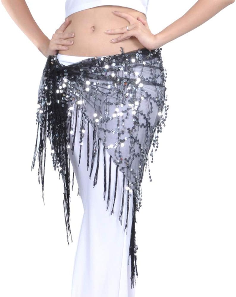 Women Belly Dance Sequin Triangle Hip Scarf Belly Dancing Belts