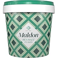 Maldon Salt, Sea Salt Flakes, 20 oz (570 g), Resealable Tub, Kosher, Natural, Handcrafted, Gourmet, Pyramid Crystals