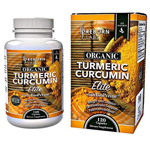 Organic Turmeric Curcumin Capsules with BioPerine ® for Joint Pain, Inflammation, & Mood Enhancement | High Potency 100% Certified Organic | Standardized to 95% Curcuminoids with Black Pepper Extract