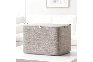Large Blanket Storage Containers with Zipper,Grey Clothes Storage Bags–Heavy Duty Closet Organizers for Bedding, Comforters, 