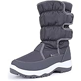 CIOR Women's Snow Boots Winter Water-Resistant Fur Lined Frosty Anti-Slip Warm Snow Boots U120WMX003-Gray-40