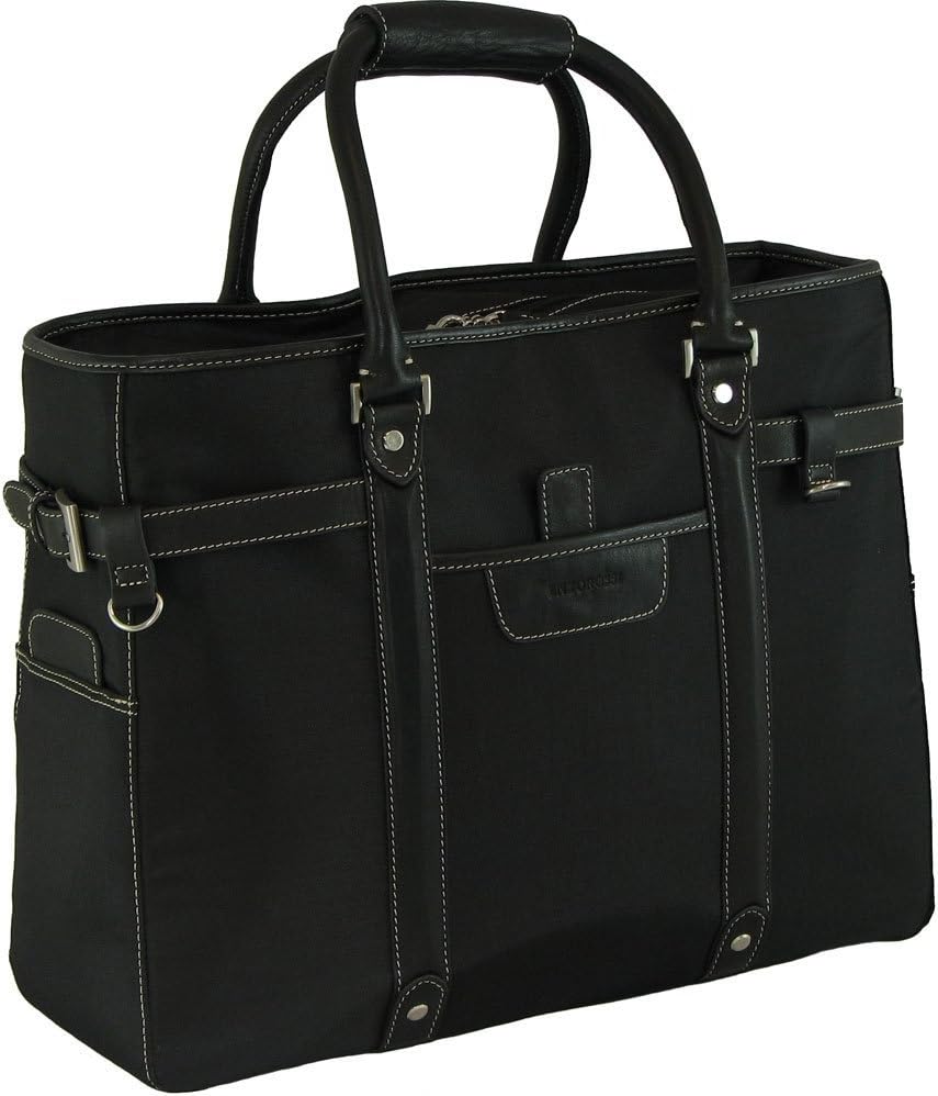 Enzo Rossi Er Black Leather Travel Holdall Duffel Shopper Tote Cabin Hand Luggage Amazon Co Uk Kitchen Home