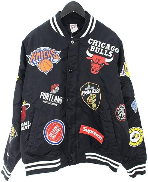 Amazon シュプリーム Supreme ナイキ Nike 18ss Nba Teams Warm Up Jacket ワッペンデザインウォームアップジャケット L ブラック 中古 コート ジャケット 通販